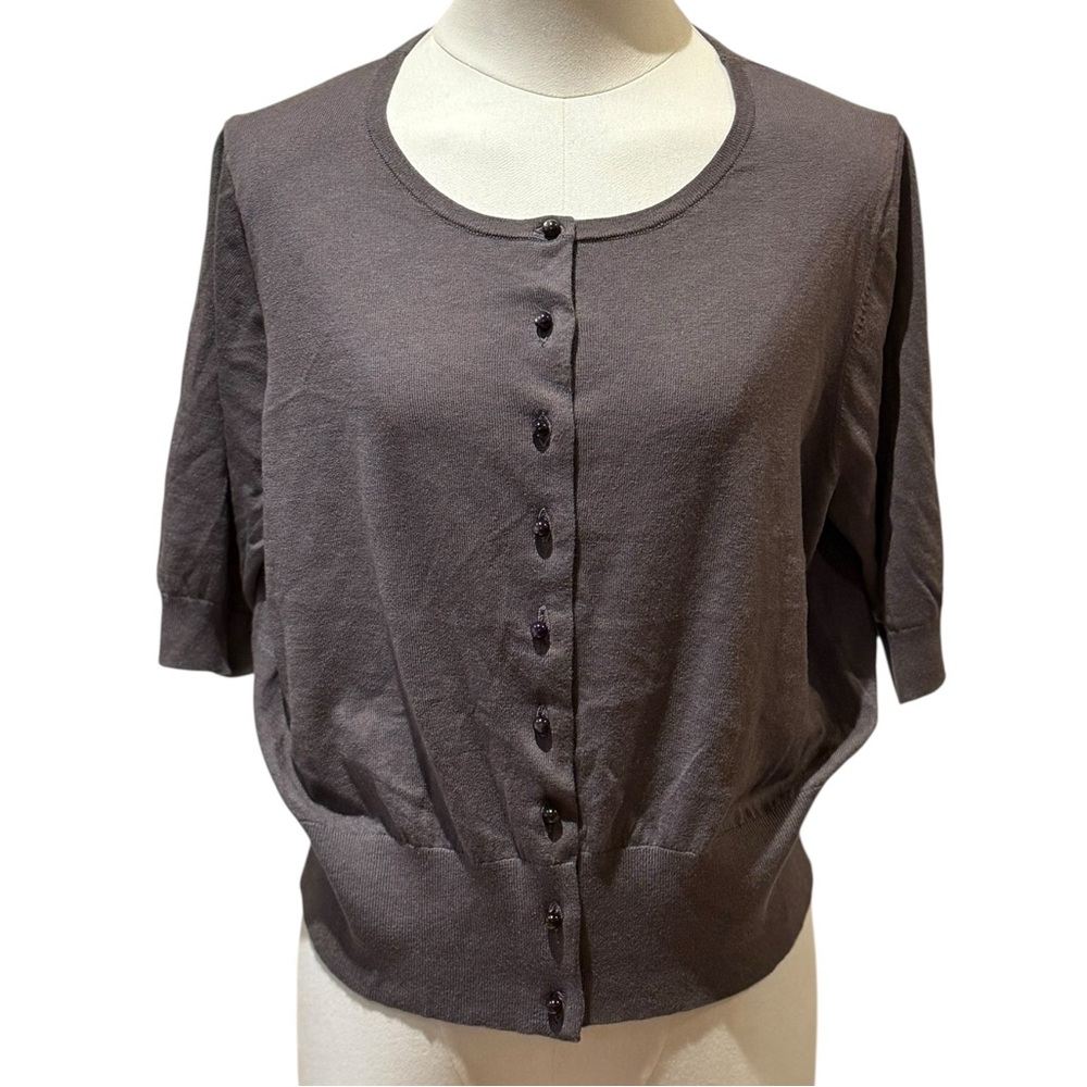 NWT Boden Fifties Silk Blend Cardigan Sweater In Gray Size 14